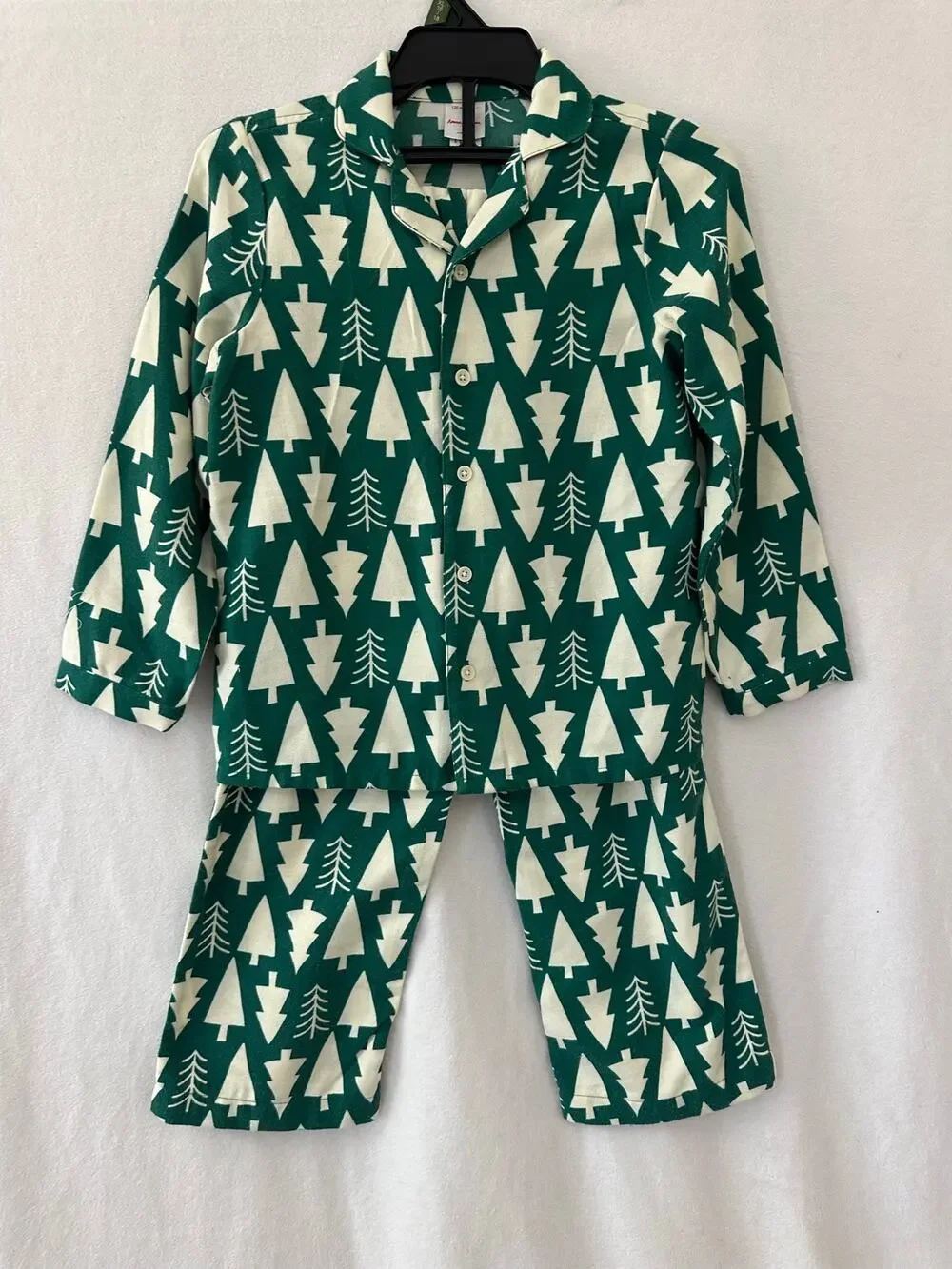 Hanna Andersson 2pc Christmas Tree PJ Set 6 7 Pajamas Green
